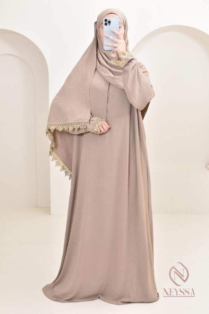 Selifa integrated lace hijab abaya