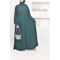 Abaya Dubaï Umbrella DJELIKA vert bouteille