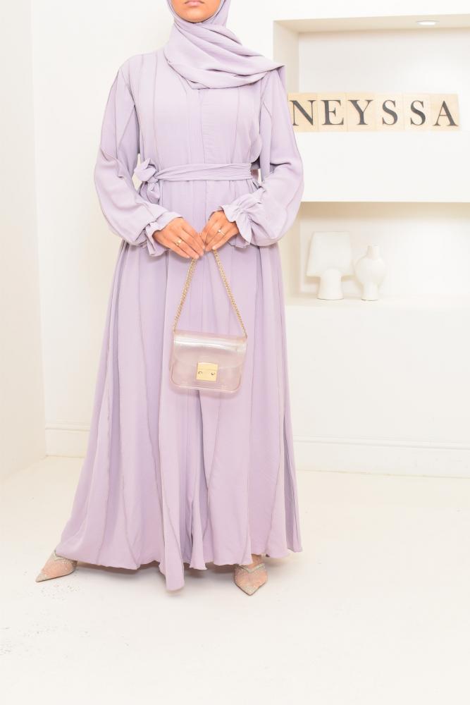 Abaya Dubaï Umbrella DJELIKA mauve