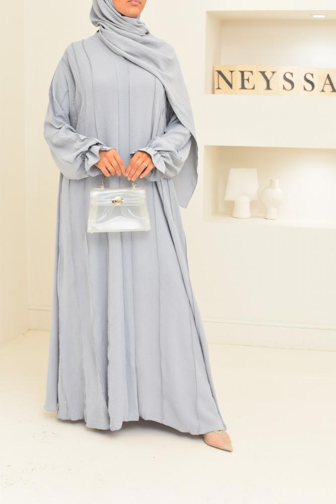 Abaya Dubaï Umbrella DJELIKA gris perle