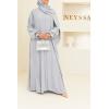 Abaya Dubaï Umbrella DJELIKA gris perle