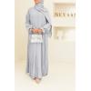 Abaya Dubaï Umbrella DJELIKA gris perle