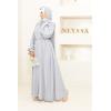 Abaya Dubaï Umbrella DJELIKA gris perle