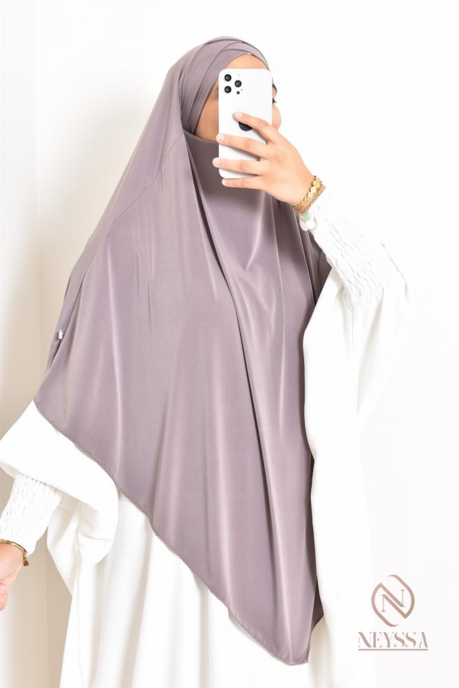 Khimar Jersey double croisé pointu