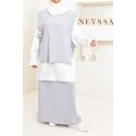 Pearl gray Tokyo tunic-skirt set