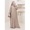 Abaya Hijab Embedded bestickt Mawazine Dark Nude