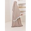 Abaya Hijab Embedded bestickt Mawazine Dark Nude