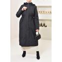 Parka longue doublée fourrure SAFIYA Noir