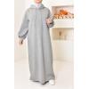 Pulloverkleid mit Kapuze Beige AMALY