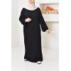 Linen-effect dress with puffed sleeves Najiba