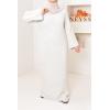 Linen-effect dress with puffed sleeves Najiba