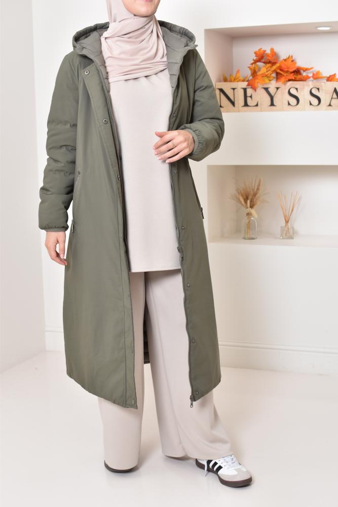 Parka Frau Reversible Winter Beige