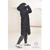 Women's long down jacket black Montreal