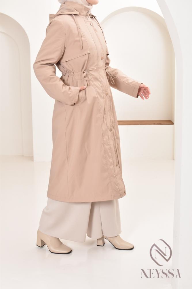 Long fur-lined parka SAFIYA Beige