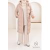 Size + Women's Long Latte Daunenjacke New York