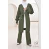 Women's woven knit cardigan + pants set