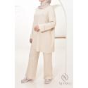 Beige Comfy knit set for women