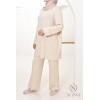 Set für Frauen aus Strick Comfy Beige