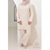 Set für Frauen aus Strick Comfy Beige