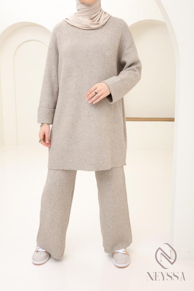 Ensemble femme maille Comfy Taupe