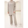 Women's taupe woven set