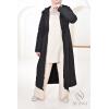 Long fur-lined parka Black