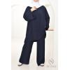 Neyssa Velvet Dream navy blue ribbed pant set