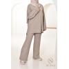 Damen-Ensemble aus gewebter Masche Iconic Taupe