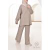 Damen-Ensemble aus gewebter Masche Iconic Taupe