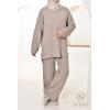 Damen-Ensemble aus gewebter Masche Iconic Taupe