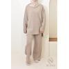 Damen-Ensemble aus gewebter Masche Iconic Taupe