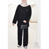 Iconic woven knit set for women Black