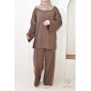 Women's Mood Chocolat woven knit set