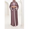 Abaya Dubaï perles brodées Marron glacé