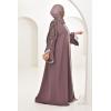 Abaya Dubaï perles brodées Marron glacé