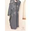 Abaya Dubaï papillon bleu nuit