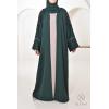 Abaya Dubaï JAWAARA Vert bouteille