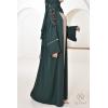 Abaya Dubaï JAWAARA Vert bouteille