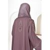 Abaya Dubaï perles brodées Marron glacé