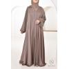 Abaya Dubai rhinestone Dark Nude Djita