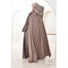 Abaya Dubai Strass Dark Nude Djita