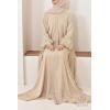 Abaya Dubaï strass Djita Beige