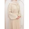 Abaya Dubaï strass Djita Beige