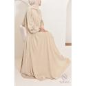 Abaya Dubaï strass HIND Beige