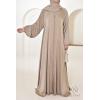 Abaya Dubai rhinestone Djita Nude