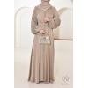 Abaya Dubai rhinestone Djita Nude