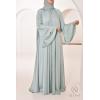 Abaya Dubaï strass Reem Vert d'eau