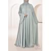 Abaya Dubaï strass Reem Vert d'eau