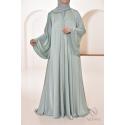 Abaya Dubaï strass Reem Vert d'eau