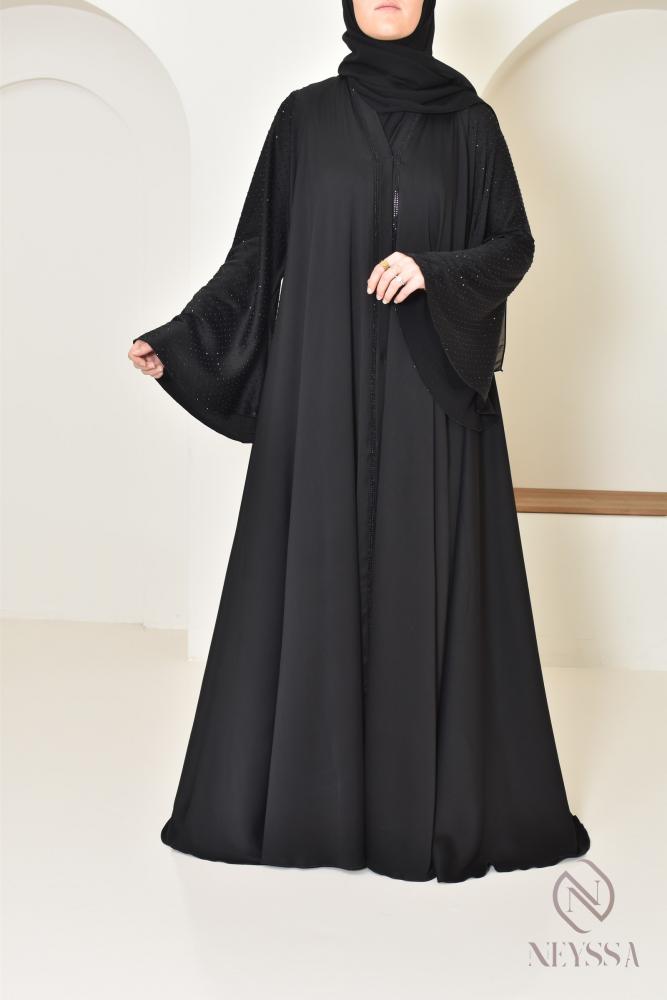 Abaya Dubai rhinestone Reem Black